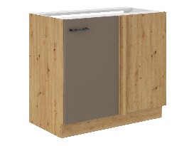 Rohová dolní kuchyňská skříňka Barb 105 ND 1F BB (dub artisan + truflová)