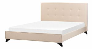 Manželská postel 160 cm AMBRE (s roštem) (béžová)