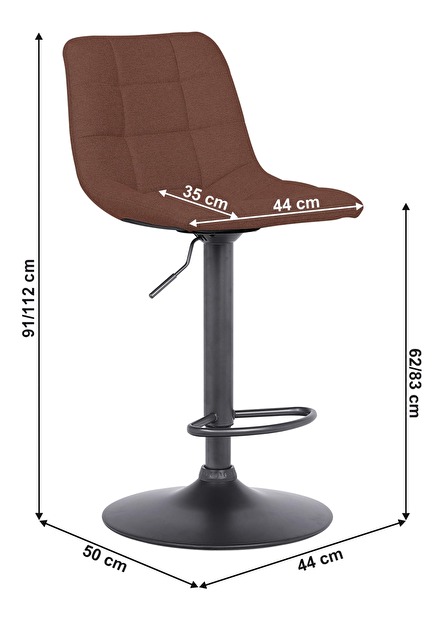 Barová židle Laila (černá + hnědá) 