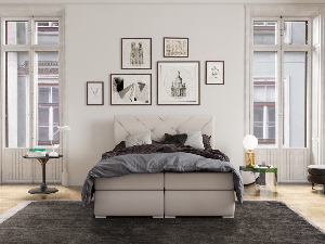 Kontinentální postel 140 cm Darro (bílá) (s úložným prostorem)