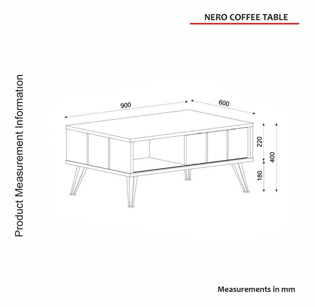 Konferenční stolek Neo (Tmavá hnědá)