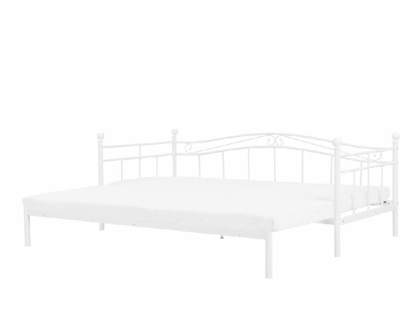 Rozkládací postel 90 cm TULO (s roštem) (bílá)