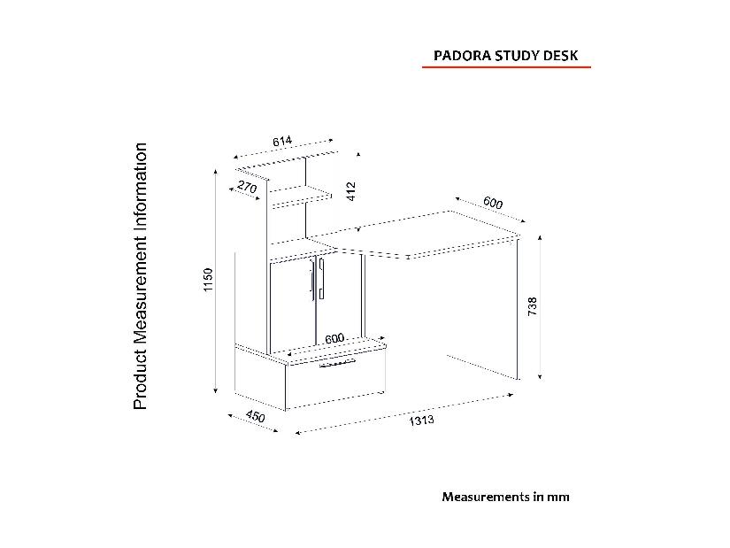 PC stolek Pandora (bílá + ořech)