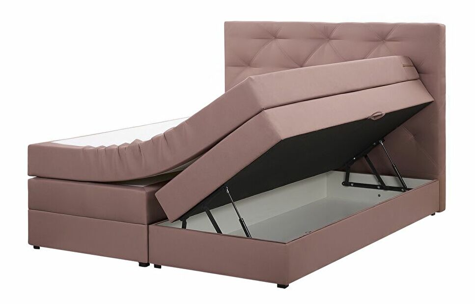 Kontinentální postel 160 cm MILADY (hnědá) (s matrací a úložným prostorem)
