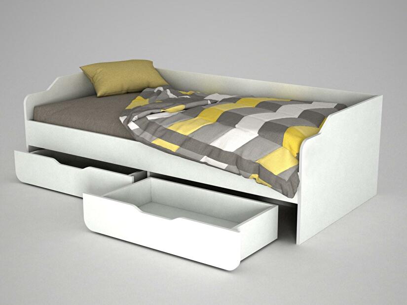 Jednolůžková postel 90 cm Yukka (bílá)