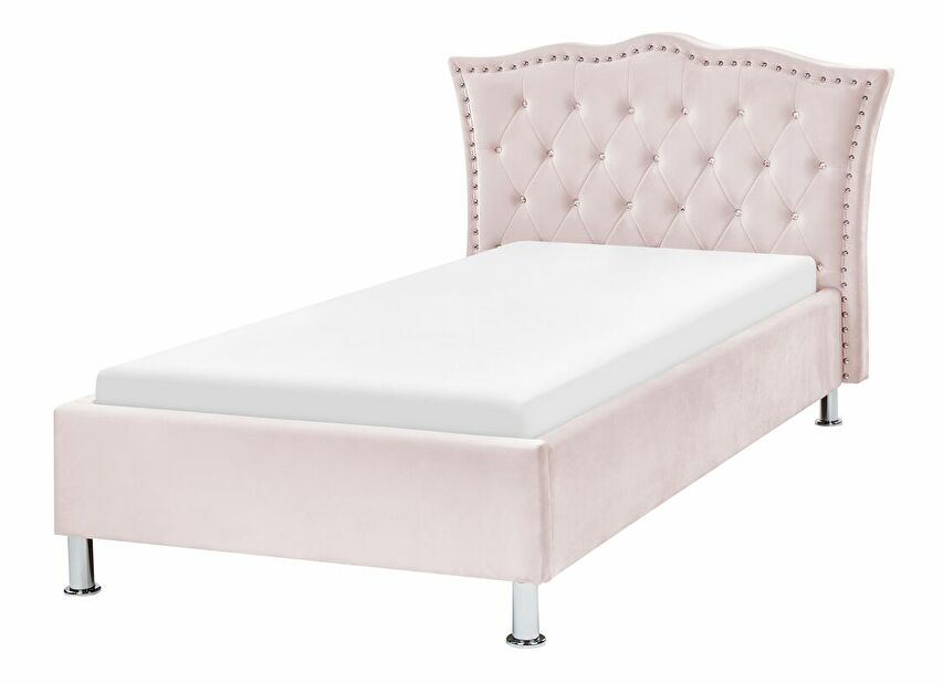 Jednolůžková postel 200 x 90 cm Metty (růžová) (s roštem)