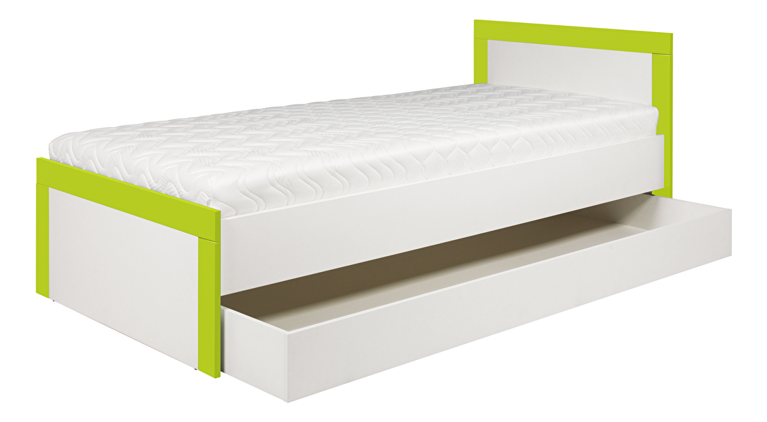 Jednolůžková postel 90 cm Twin TW 13 (akvamarín + bílá matná)