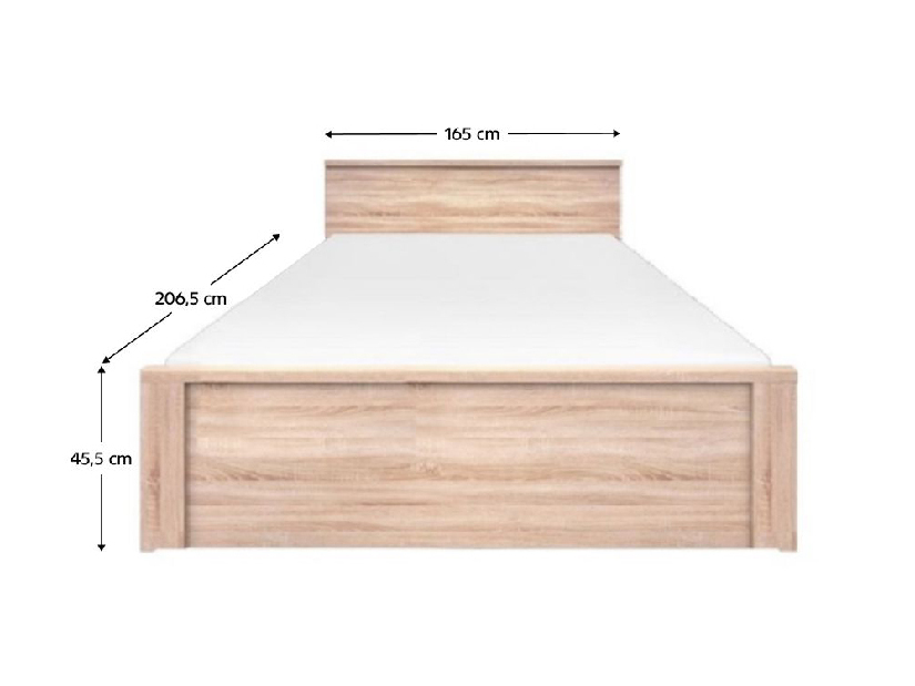 Manželská postel 160cm Topta Typ 45 160 (dub sonoma)