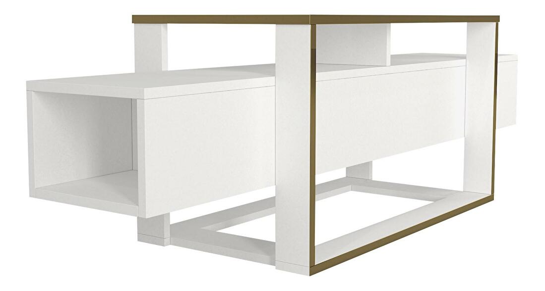 TV stolek/skříňka Biano (bílá + zlatá)