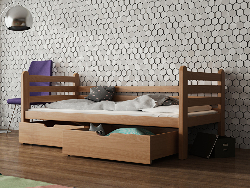 Dětská postel 90 cm Somer (s roštem a úl. prostorem) (buk)