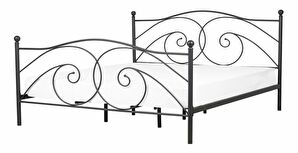 Manželská postel 140 cm DIROU (s roštem) (černá)