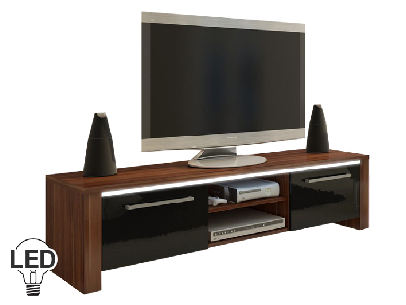 TV stolek/skříňka Helix (švestka + lesk černý) *výprodej