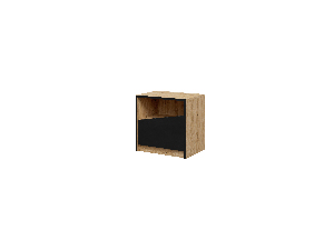 Noční stolek Avain (dub + černá) (L)