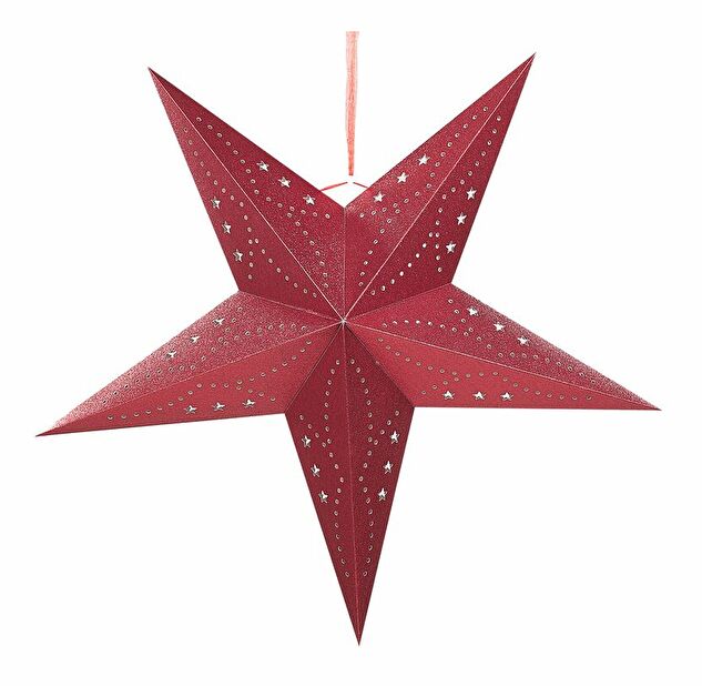 Set 2 ks závěsných hvězd 60 cm Monti (červená třpytivá)