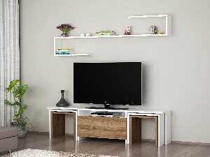 TV stolek/skříňka Eglo (Bílá + Ořech)