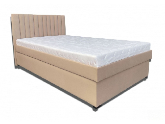 Manželská postel 120 cm Peissa (béžová) (bez matrace) (s roštem dřevěným laťkovým)
