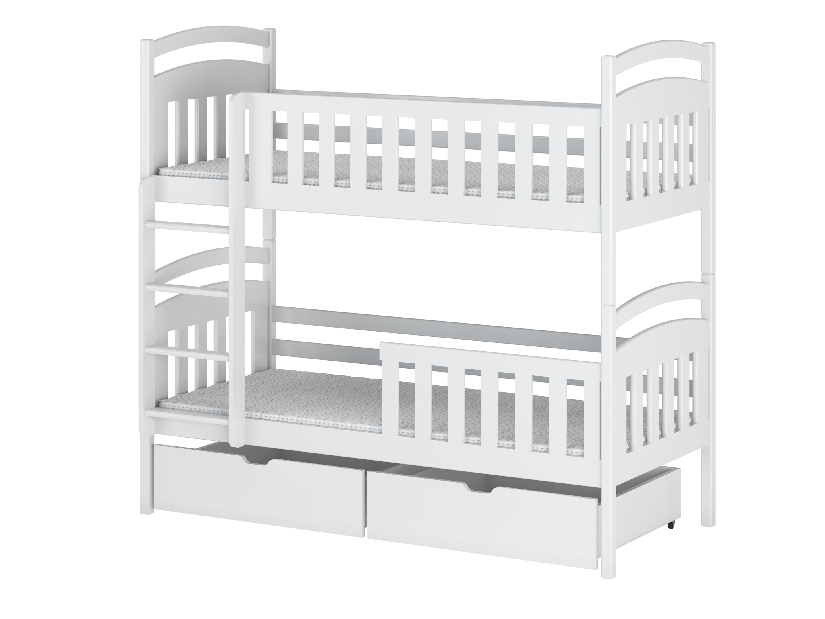 Dětská postel 80 cm Sarina (s roštem a úl. prostorem) (bílá)