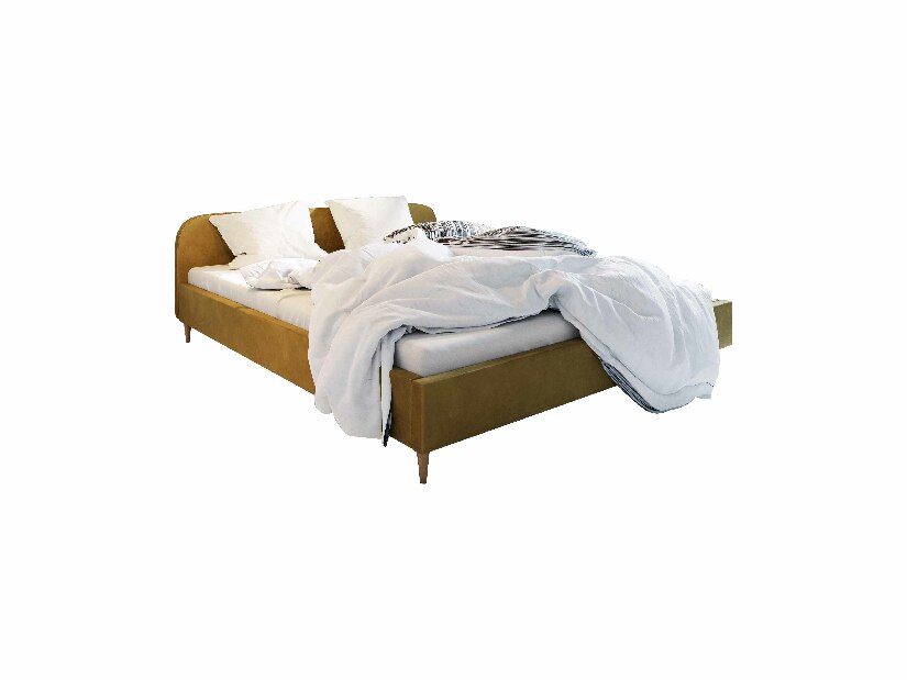 Manželská postel 140 cm Lon (zlatá) (bez roštu a úložného prostoru)