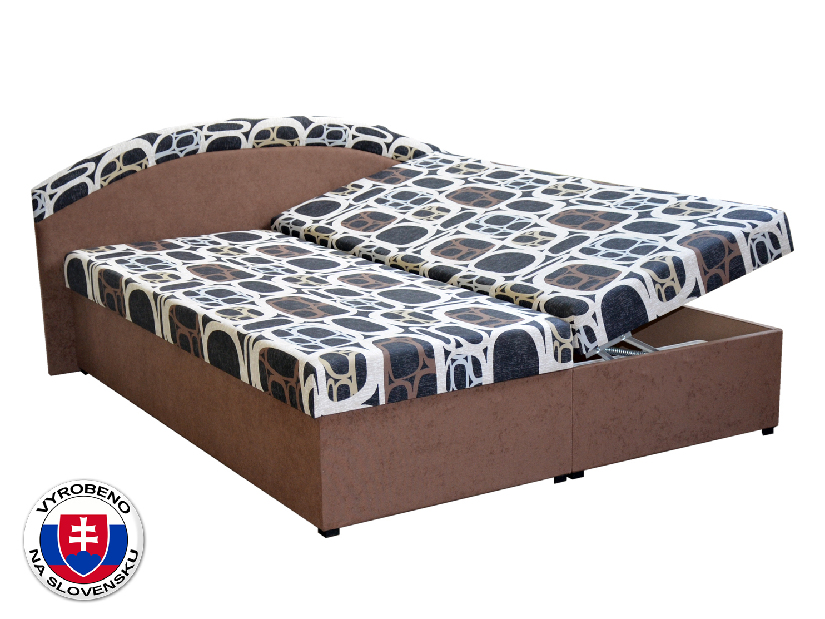 Manželská postel 160 cm Pandora (hnědá) (s rošty a matracemi)