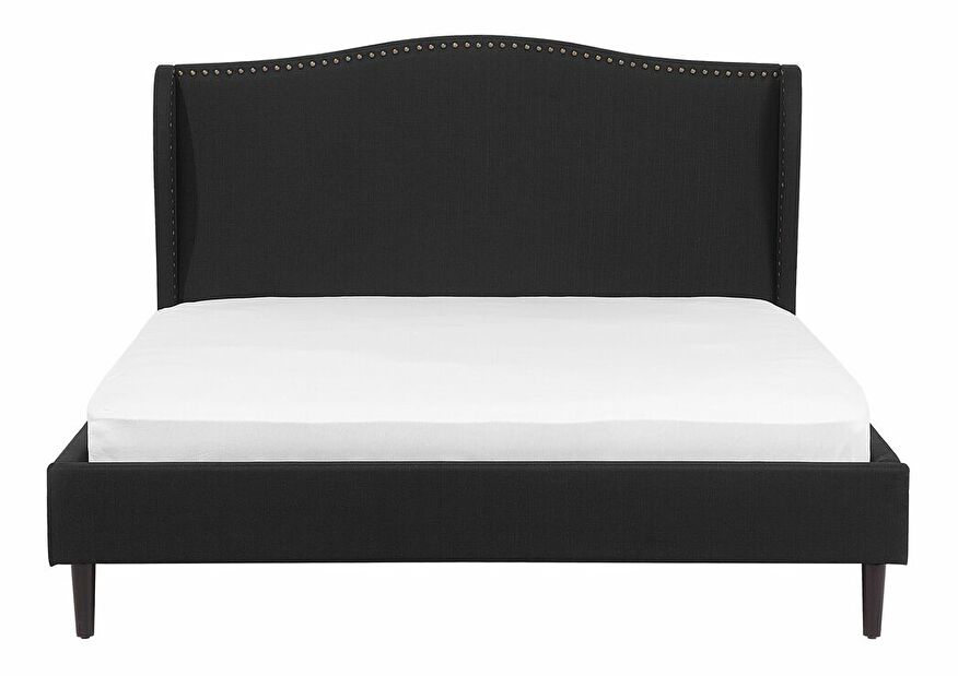 Manželská postel 160 cm COLLETTE (s roštem) (černá)