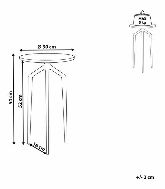 Příruční stolek Taissa (bílá)