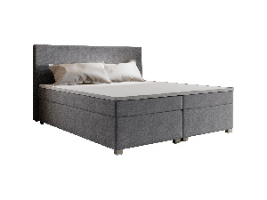 Manželská postel Boxspring 160 cm Simon (šedá) (s matrací, bez úložného prostoru)