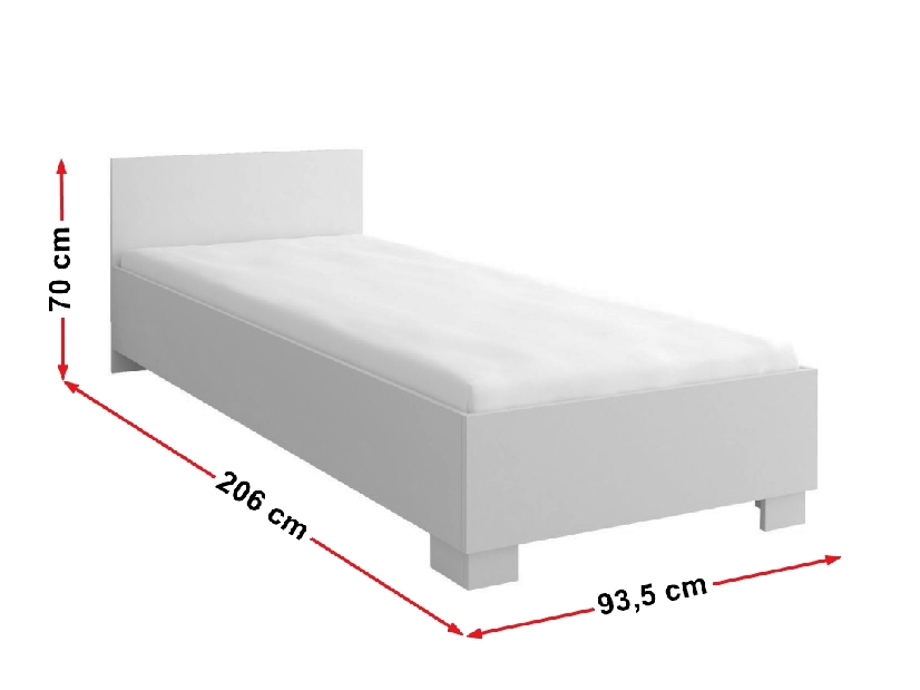 Jednolůžková postel 90 cm Sigil II (bílá) *výprodej