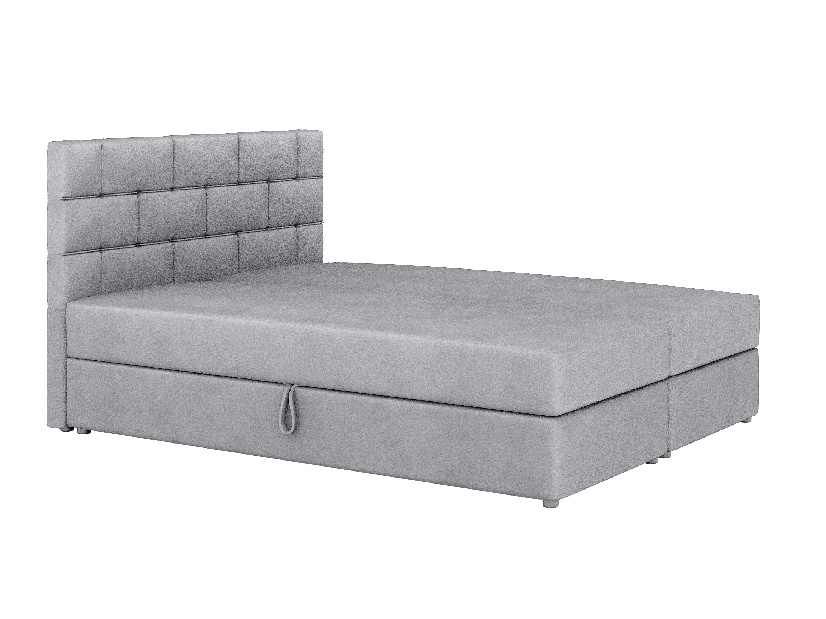 Kontinentální postel 180x200 cm Waller (šedá) (s roštem a matrací)