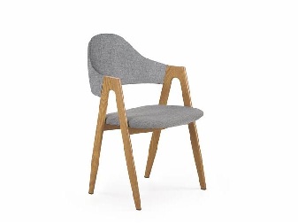 Jídelní židle  Kani (šedá + přírodní dřevo)