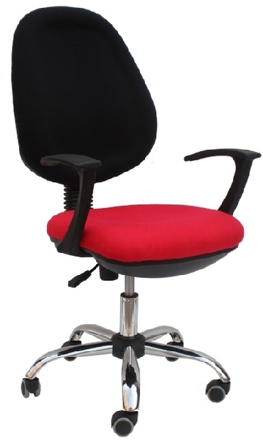 Kancelářská židle Boban 802 červená + černá (s područkami)