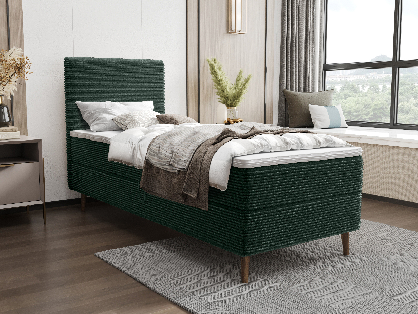 Jednolůžková postel 80 cm Napoli Bonell (zelená) (s roštem, bez úl. prostoru)