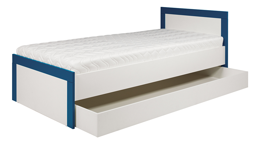 Jednolůžková postel 90 cm Twin TW 13 (tyrkysová + bílá matná)