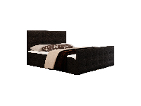Manželská posteľ  Boxspring 140 cm Milagros 2 (čierna) (s matracom a úložným priestorom)