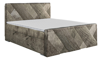 Manželská postel Boxspring 160 cm Galand (hnědošedá) (s matrací a úl. prostorem)