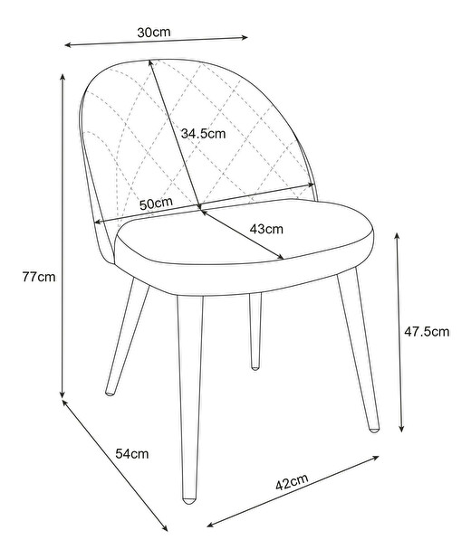 Jídelní židle Senuri (tmavě modrá) (4ks)