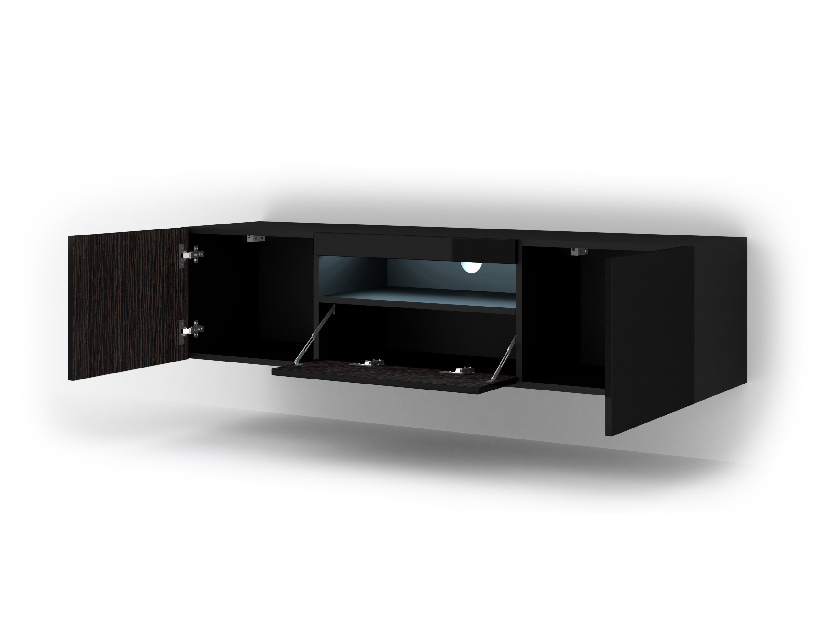 TV stolek/skříňka Aurora (černý lesk) (LED)