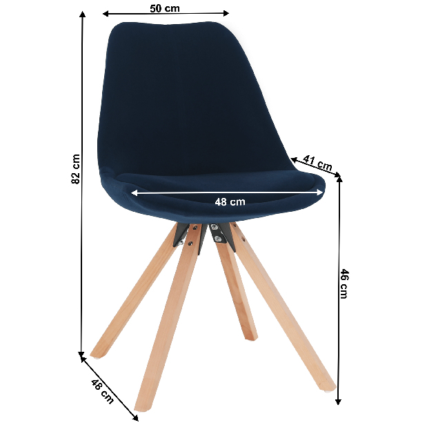Jídelní židle Fra (modrá + buk)