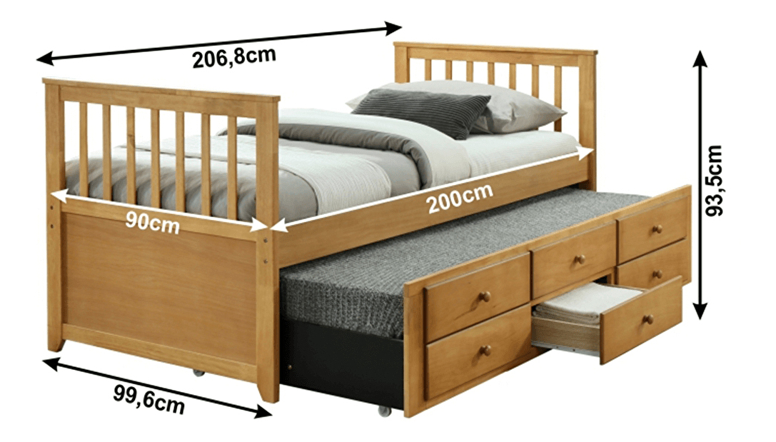 Jednolůžková postel 90 cm Ahlan (dub) (s roštem) *bazár