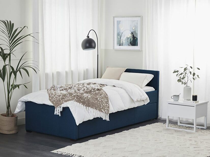 Rozkládací postel 90 cm MERMAID (s roštem) (modrá)