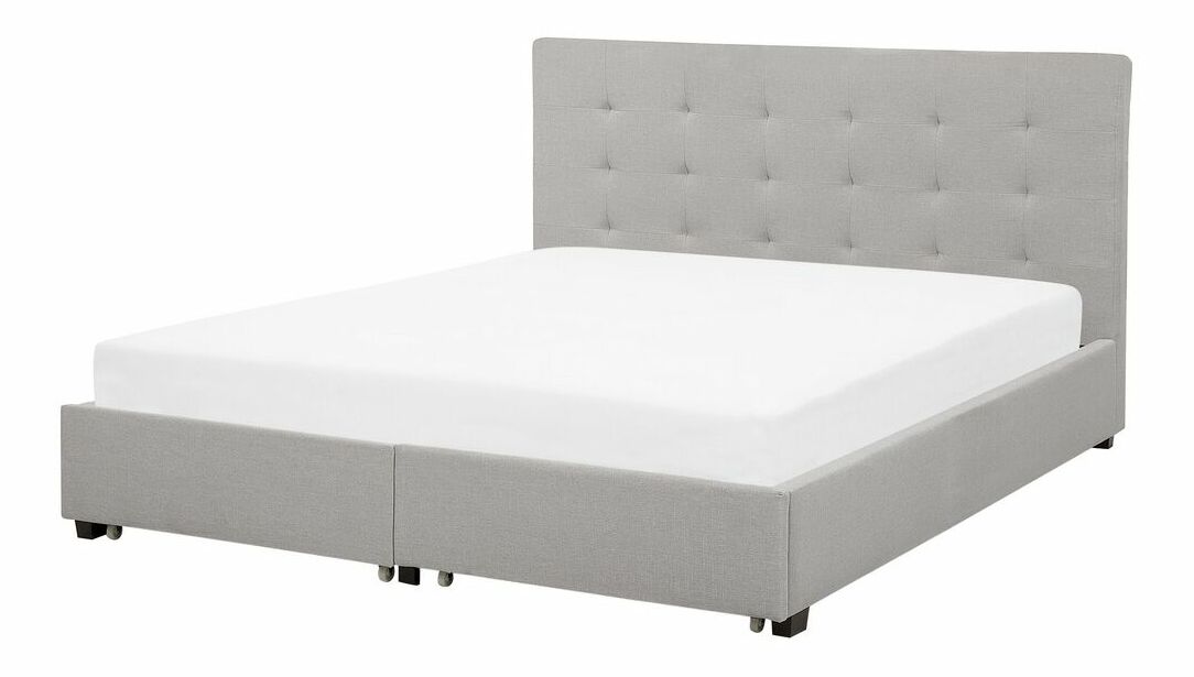 Manželská postel 180 cm ROLLA (s roštem a úl. prostorem) (světle šedá)