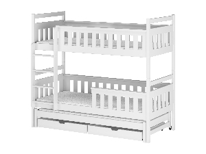 Dětská postel 90 cm KARLA (s roštem a úl. prostorem) (bílá)