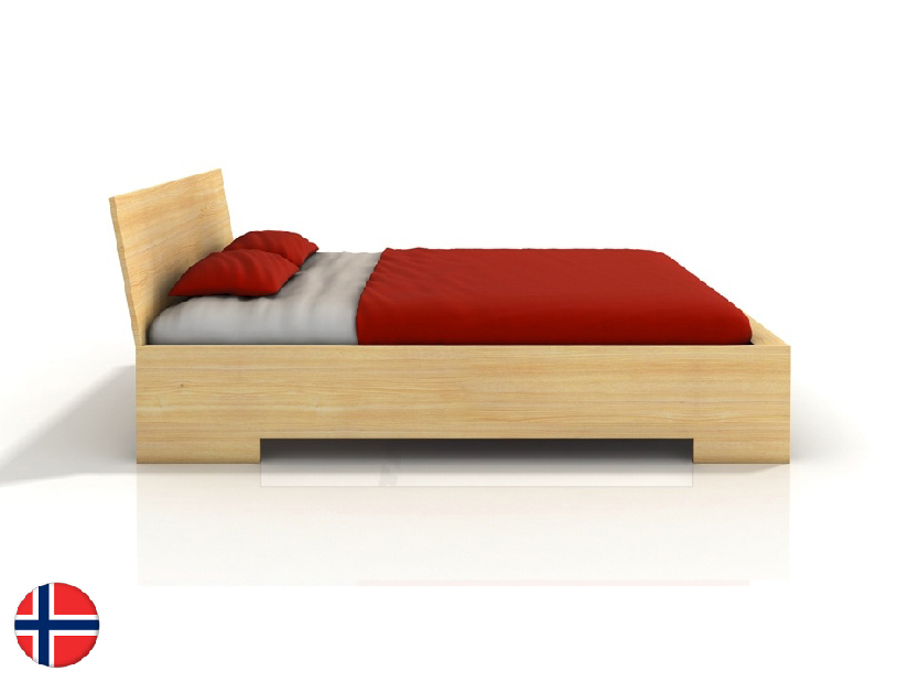 Manželská postel 160 cm Naturlig Lekanger High (borovice) (s roštem)