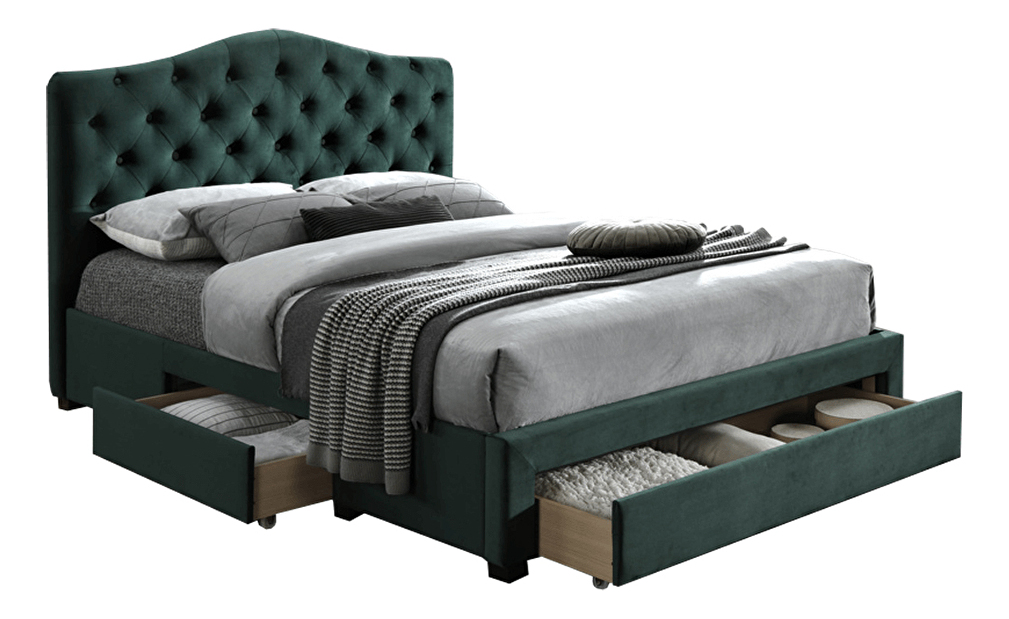 Manželská postel 180 cm Kelpea (s roštem) (smaragdová) *výprodej
