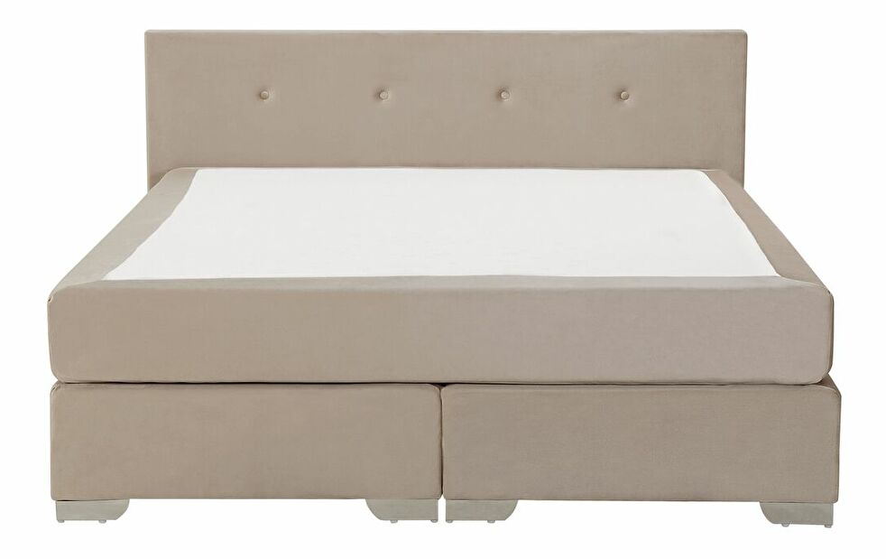 Kontinentální postel 180 cm CONSOLE (s roštem a matrací) (béžová)