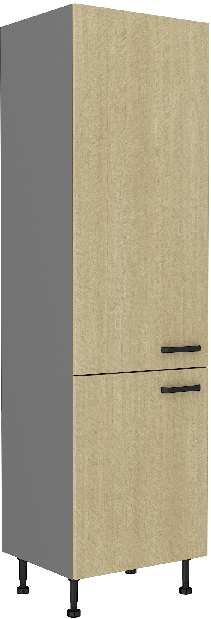 Potravinová vstavaná skříň na lednici Scarmi 60 LO-215 2F (Antracit + Herringbone scandi)