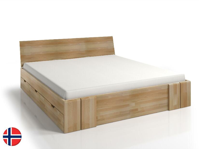 Manželská postel 140 cm Naturlig Galember Maxi DR (buk) (s roštem a úl. prostorem)