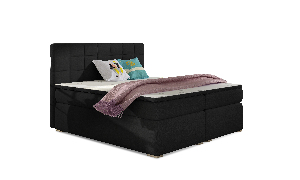 Manželská postel Boxspring 180 cm Abbie (černá) (s matracemi)
