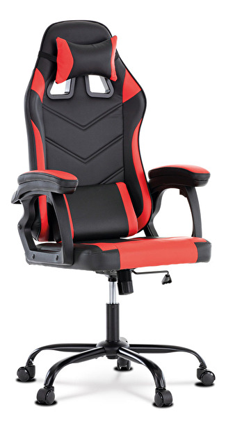 Kancelářská židle Kayce (černá + červená ekokůže)