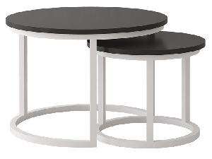 Set konferenčních stolků Tulin (bílá + černá)