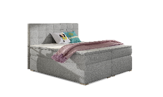 Manželská postel Boxspring 160 cm Abbie (světle šedá) (s matracemi)